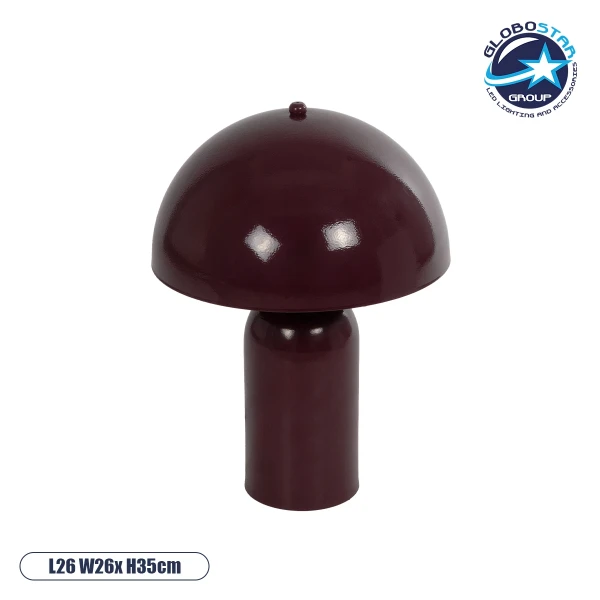 GLOBOSTAR® GASCO 204-0148 Μοντέρνο Επιτραπέζιο Φωτιστικό Πορτατίφ με Ντουί 1 x E27 AC 220-240V IP20 - Κόκκινο - Μ25 x Π25 x Υ35cm