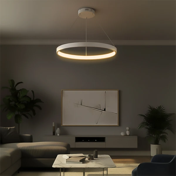 kelvo® NEMESIS KLV-101-0212 Κρεμαστό Φωτιστικό Οροφής LED 67W 6700lm 180° AC 220-240V IP20 Ρυθμιζόμενο Λευκό CCT με Χειριστήριο από 2700K έως 6000K Dimmable - Lumileds SMD Chip - Λευκό Ματ - Μ80 x Π80 x Υ4cm - 3 Χρόνια Εγγύηση