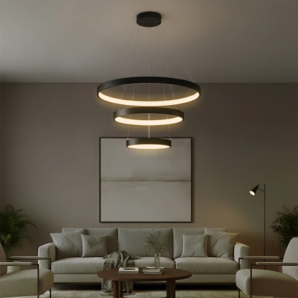 kelvo® NEMESIS KLV-101-0217 Κρεμαστό Φωτιστικό Οροφής LED 100W 10000lm 180° AC 220-240V IP20 Ρυθμιζόμενο Λευκό CCT με Χειριστήριο από 2700K έως 6000K Dimmable - Lumileds SMD Chip - Μαύρο Ματ - Μ60 x Π60 x Υ60cm - 3 Χρόνια Εγγύηση