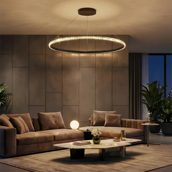 kelvo® DIAMOND KLV-101-0233 Κρεμαστό Φωτιστικό Οροφής LED 75W 7500lm 180° AC 220-240V IP20 Ρυθμιζόμενο Λευκό CCT με Χειριστήριο από 2700K έως 6000K Dimmable - Lumileds SMD Chip - Μαύρο Ματ - Μ100 x Π100 x Υ3cm - 3 Χρόνια Εγγύηση