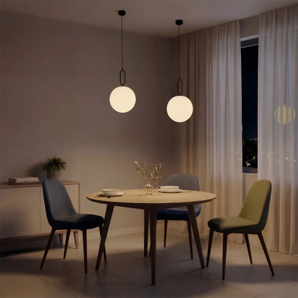 kelvo® BELLISSIMO KLV-101-0374 Κρεμαστό Φωτιστικό Οροφής για Λάμπα με Ντουί E27 AC 220-240V IP20 - Μαύρο Ματ & Λευκό - Μ30 x Π30 x Υ52cm