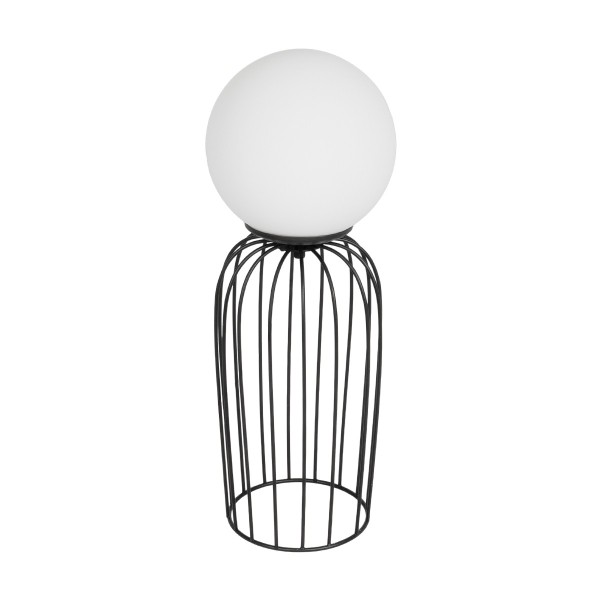 GLOBOSTAR® KAZAF 203-0295 Μοντέρνο Επιτραπέζιο Φωτιστικό Πορτατίφ με Ντουί 1 x E27 AC 220-240V IP20 - Μαύρο & Λευκό - Μ16 x Π16 x Υ40cm