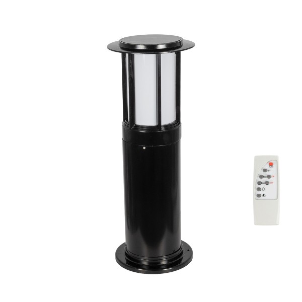 GLOBOSTAR® SOLARMIS 90536 Φωτιστικό Κολωνάκι Κήπου LED 10W 180lm 120° με Ενσωματωμένο Φωτοβολταϊκό Panel 6V 5W & Επαναφορτιζόμενη Μπαταρία Li-ion 3.2V 6000mAh με Αισθητήρα Ημέρας-Νύχτας Αδιάβροχο IP65 All in One CCT 6000K-4500K-2700K - Μαύρο - Μ22 x Π22 x