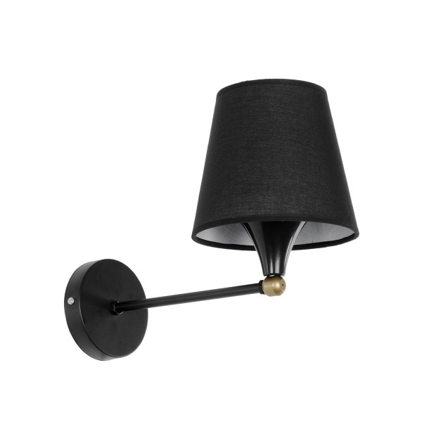 GLOBOSTAR® BLAKI 201-0115 Μοντέρνο Φωτιστικό Τοίχου - Απλίκα με Ντουί 1 x E27 AC 220-240V IP20 - Μαύρο - Μ40 x Π15 x Υ20cm