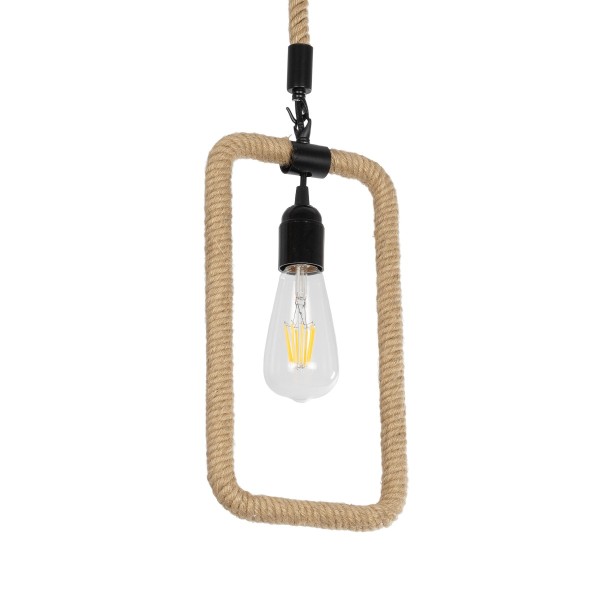 GLOBOSTAR® MALVERN 999-0234 Vintage Κρεμαστό Φωτιστικό Οροφής με Ντουί 1 x E27 AC 220-240V IP20 - Μαύρο & Μπεζ - Μ18.5 x Π4 x Υ41.5cm