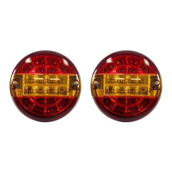 GLOBOSTAR® TAILIGHT 999-0252 Πίσω Φανάρι Οχημάτων LED 10W 400lm 180° DC 12V Αδιάβροχο IP66 Πορτοκαλί & Κόκκινο - Μ13.5 x Π13.5 x Υ5.5cm - Πακέτο 2 Τεμαχίων - 1 Χρόνο Εγγύηση