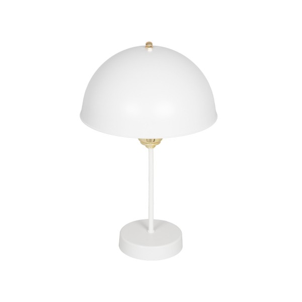 GLOBOSTAR® GAZETA 203-0302 Μοντέρνο Επιτραπέζιο Φωτιστικό Πορτατίφ με Ντουί 1 x E27 AC 220-240V IP20 - Λευκό & Χρυσό  - Μ25 x Π25 x Υ39cm