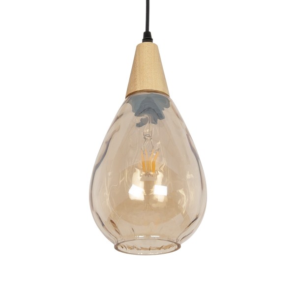 GLOBOSTAR® NOAH 999-0185 Μοντέρνο Κρεμαστό Φωτιστικό Οροφής με Ντουί 1 x E27 AC 220-240V IP20 - Μελί & Μπεζ - Μ16 x Π16 x Υ32cm