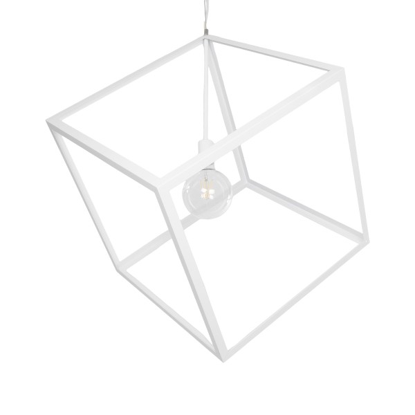 GLOBOSTAR® CUBE 999-0217 Μοντέρνο Κρεμαστό Φωτιστικό Οροφής με Ντουί 1 x E27 AC 220-240V IP20 - Λευκό - Μ70 x Π70 x Y87cm