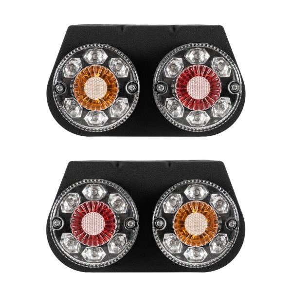 GLOBOSTAR® TAILIGHT 999-0251 Πίσω Φανάρι Οχημάτων LED 9W 360lm 180° DC 24V Αδιάβροχο IP66 Πορτοκαλί & Κόκκινο & Ψυχρό Λευκό 6000K - Μ18.5 x Π5 x Υ10cm - Πακέτο 2 Τεμαχίων - 1 Χρόνο Εγγύηση