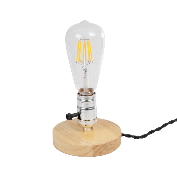 GLOBOSTAR® NOX 77703 Μοντέρνο Επιτραπέζιο Φωτιστικό Πορτατίφ με Ντουί 1 x E27 AC 220-240V IP20 - Μπεζ & Ασημί - Μ12 x Π12 x Υ9cm