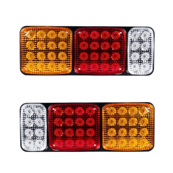 GLOBOSTAR® TAILIGHT 999-0259 Πίσω Φανάρι Οχημάτων LED 9W 360lm 180° DC 24V Αδιάβροχο IP66 Πορτοκαλί & Κόκκινο & Ψυχρό Λευκό 6000K - Μ42 x Π4.3 x Υ15.4cm - Πακέτο 2 Τεμαχίων - 1 Χρόνο Εγγύηση