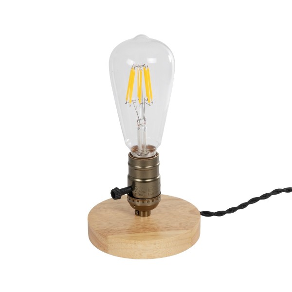 GLOBOSTAR® NOX 77701 Μοντέρνο Επιτραπέζιο Φωτιστικό Πορτατίφ με Ντουί 1 x E27 AC 220-240V IP20 - Μπεζ & Μπρούτζινο - Μ12 x Π12 x Υ9cm