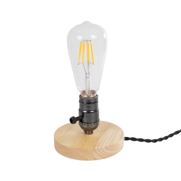 GLOBOSTAR® NOX 77700 Μοντέρνο Επιτραπέζιο Φωτιστικό Πορτατίφ με Ντουί 1 x E27 AC 220-240V IP20 - Μπεζ & Μαύρο - Μ12 x Π12 x Υ9cm