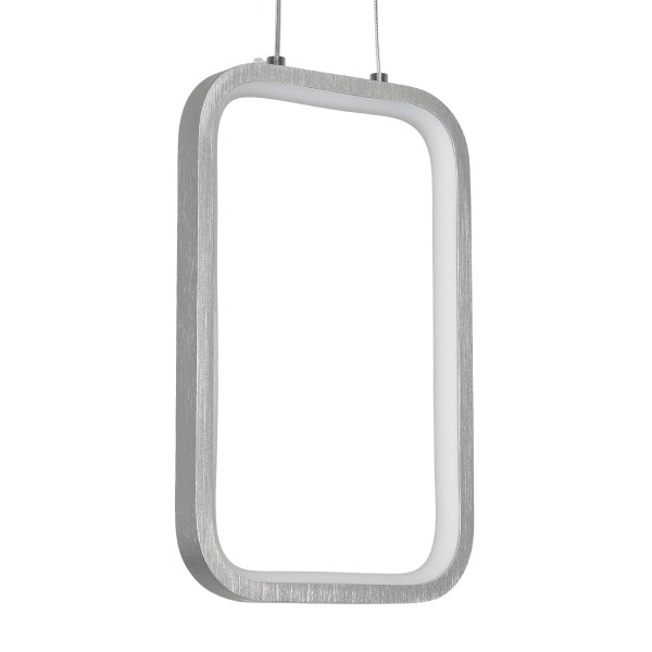 GLOBOSTAR® DEROBA 61300 Μοντέρνο Κρεμαστό Φωτιστικό Οροφής LED 12W 1320lm 360° AC 220-240V IP20 Ρυθμιζόμενο Λευκό CCT με On/Off 2700K/4500K/6000K - Lumileds SMD Chip - Νίκελ Βούρτσας - Μ16 x Π1.6 x Υ25.5cm - 3 Χρόνια Εγγύηση