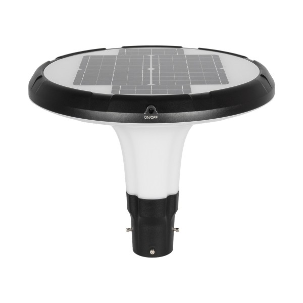 Globostar® SQUARE 90504 Φωτιστικό Κεφαλής Post Top Πλατείας/Πάρκου/Κήπου LED 25W 1000lm με Ανιχνευτή Κίνησης και Αισθητήρα Νυχτός IP65 Ψυχρό Λευκό 6000K - 2 Χρόνια Εγγύηση