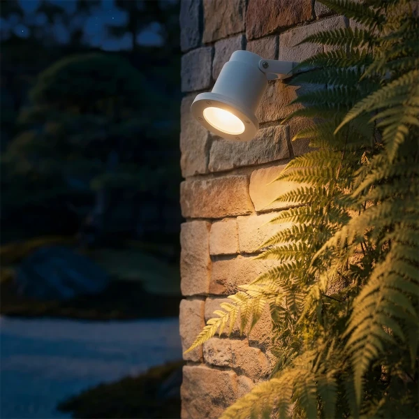 kelvo® GARDELINI KLV-101-0003-V2 Φωτιστικό Σποτ Τοίχου με Βάση για Λάμπα MR16 με Ντουί GU10 AC 220-240V Αδιάβροχο IP65 -  Λευκό Ματ - Μ10 x Π10 x Υ30cm