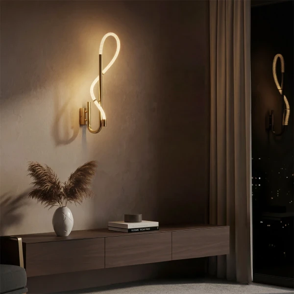 kelvo® GLOW KLV-101-0148-V2 Φωτιστικό Τοίχου / Απλίκα LED 18W 1800lm 360° AC 220-240V IP20 Ρυθμιζόμενο Λευκό CCT με On/Off 2700K/4500K/6000K - Lumileds SMD Chip - Χρυσό Πλατίνα - Μ65 x Π30 x Υ30cm - 3 Χρόνια Εγγύηση