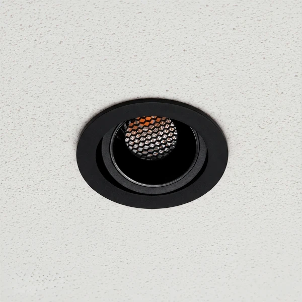 kelvo® LEO KLV-101-0311 Χωνευτό Κινούμενο Φωτιστικό Downlight Σποτ με Honeycomb Anti-Glare Reflector LED 10W 1250lm 38° AC 220-240V IP20 Θερμό Λευκό 2700K - Bridgelux COB Chip & TÜV SÜD Driver - Μαύρο Ματ - Μ8.5 x Π8.5 x Υ6.6cm / Q7.5cm - 5 Χρόνια Εγγύηση