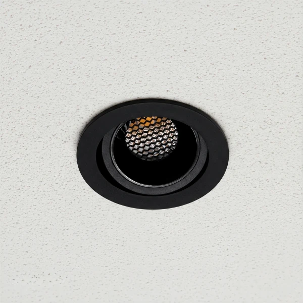 kelvo® LEO KLV-101-0314 Χωνευτό Κινούμενο Φωτιστικό Downlight Σποτ με Honeycomb Anti-Glare Reflector LED 10W 1300lm 38° AC 220-240V IP20 Φυσικό Λευκό 4500K - Bridgelux COB Chip & TÜV SÜD Driver - Μαύρο Ματ - Μ8.5 x Π8.5 x Υ6.6cm / Q7.5cm - 5 Χρόνια Εγγύησ