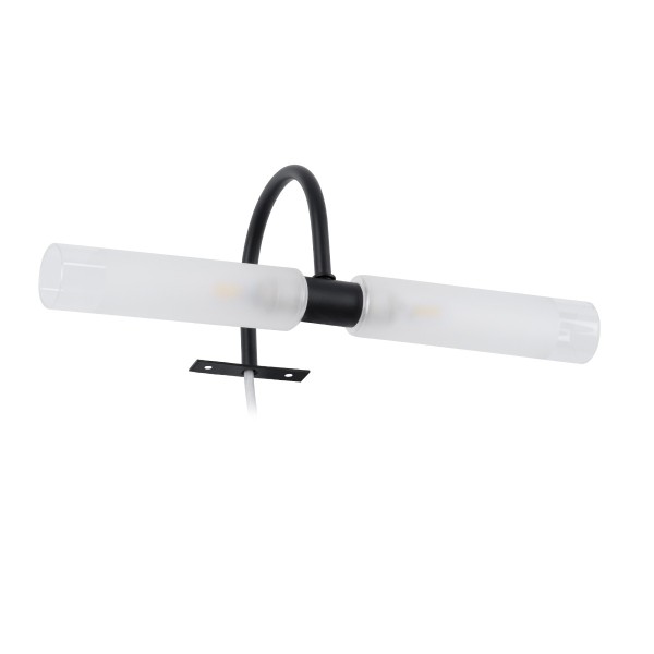 GLOBOSTAR® FLORA 60412 Μοντέρνο Φωτιστικό Τοίχου - Απλίκα Καθρέπτη Μπάνιου με Ντουί 2 x G9 AC 220-240V IP44 - Μαύρο Ματ & Λευκό - Μ31 x Π13 x Υ12cm