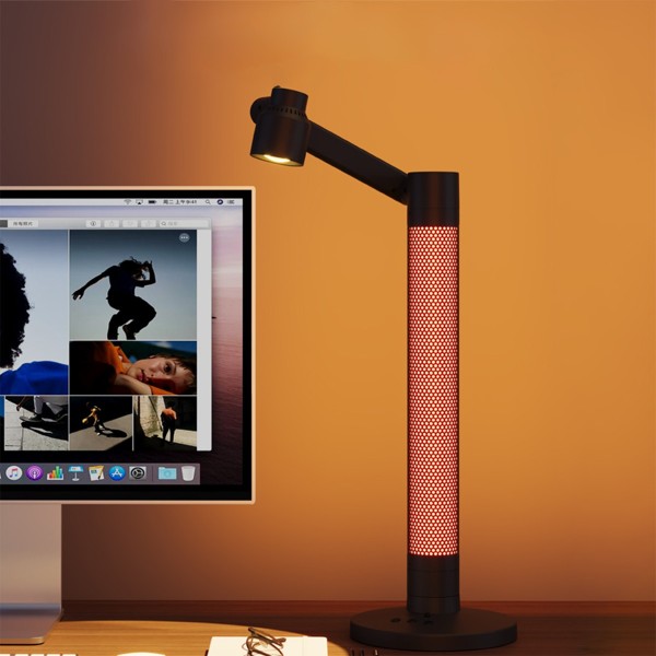 GLOBOSTAR® DESTINY GLB-106-0020 Επιτραπέζιο Φωτιστικό Πορτατίφ με RF Ασύρματο Χειριστήριο & Λειτουργία μέσω WiFi APP LED 10W 600lm 180° AC 220-240V IP20 Πολύχρωμο RGB Dimmable - Sanan SMD Chip - Μαύρο - Μ4.3 x Π14 x Υ40.5cm - 2 Χρόνια Εγγύηση