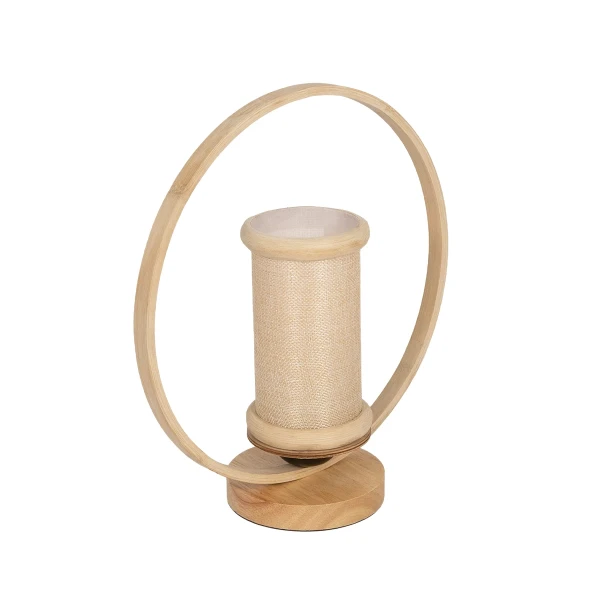 GLOBOSTAR® TULUMKO 02007 Boho Επιτραπέζιο Φωτιστικό Πορτατίφ με Ντουί 1 x E27 AC 220-240V IP20 - Μπεζ - Μ30 x Π30 x Υ40cm