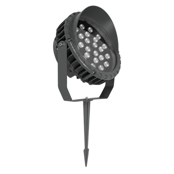 GLOBOSTAR® TREEVINA 90359 Φωτιστικό Σποτ με Αντιθαμβωτική Γρίλια για Φυτά - Δέντρα με Βάση Κήπου / Καρφωτό LED 24W 2040lm 10° DC 24V Αδιάβροχο IP65 Ultra Θερμό Λευκό 2200K Dimmable - Bridgelux SMD Chip - Γκρι Ανθρακί - Μ21.5 x Π18.3 x Υ14cm - 3 Χρόνια Εγγ