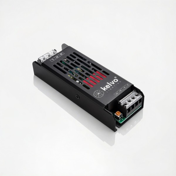 kelvo® ILUMA KLV-107-0012 Slim Τροφοδοτικό/Μετασχηματιστής Class I PELV 60W 2.5A AC 220-240V σε DC 24V IP20 - Γκρι Ανθρακί Ματ - Μ13.3 x Π4.8 x Υ2.8cm - 5 Χρόνια Εγγύηση