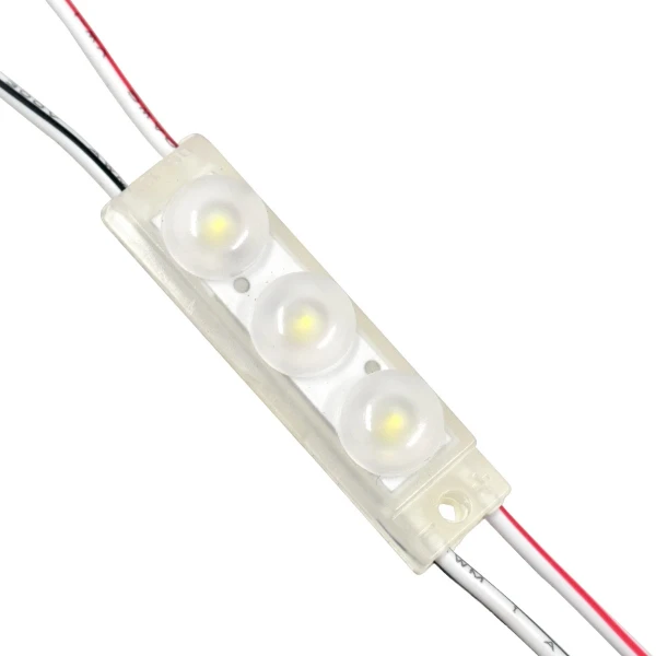 GLOBOSTAR® MODULOMI 73709 Module LED 1W 120lm 120° DC 12V Αδιάβροχο IP65 3 x SMD3030 Chip Ψυχρό Λευκό 6000K Dimmable - Μ4.1 x Π1.1 x Υ1.1cm - Πακέτο 20 Τεμαχίων - 3 Χρόνια Εγγύηση