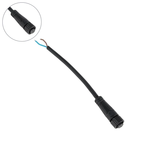 GLOBOSTAR® CONNECTOR 999-0265 2 Pin Σύνδεσμος Τροφοδοσίας για Wall Washers & Προβολείς με Είσοδο 2 x 0.25mm2 & Έξοδο 1 x Αρσενικό Βύσμα Αδιάβροχο IP65 - Μαύρο - Μ00 x Π00 x Υ00cm