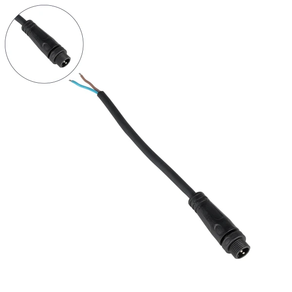 GLOBOSTAR® CONNECTOR 999-0266 2 Pin Σύνδεσμος Τροφοδοσίας για Wall Washers & Προβολείς με Είσοδο 2 x 0.25mm2 & Έξοδο 1 x Θηλυκό Βύσμα Αδιάβροχο IP65 - Μαύρο - Μ00 x Π00 x Υ00cm