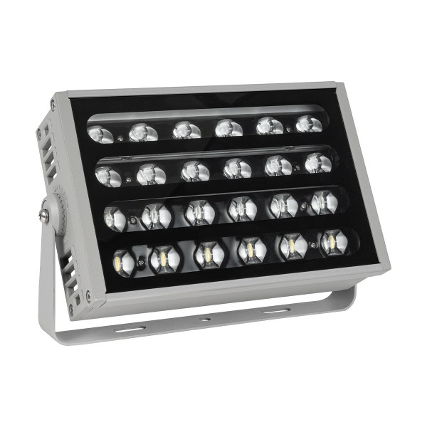 GLOBOSTAR® FLOODKENA 90765 Προβολέας Σποτ Wall Washer LED 40W 3400lm 120° AC 220-240V Αδιάβροχο IP67 Πολύχρωμο RGBW - Bridgelux SMD Chip - Γκρι Ανθρακί - Μ31 x Π10 x Υ17cm - 3 Χρόνια Εγγύηση