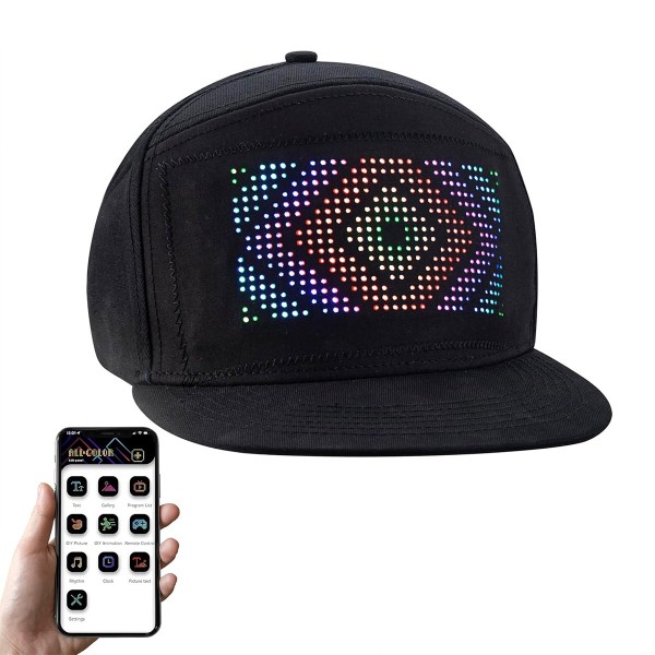 GLOBOSTAR® MATRIX GLB-106-0014 Καπέλο με Κυλιόμενη Ψηφιακή Επιγραφή 17.3x7cm P4 32x16 Pixel LED 0.9W DC 5V με Επαναφορτιζόμενη Μπαταρία PXM 602040 Li-ion 3.7V 400mAh IP20 Πολύχρωμο RGB - Bluetooth Control μέσω iPIXEL APP - Μ27 x Π19 x Υ12cm - 2 Χρόνια Εγγ