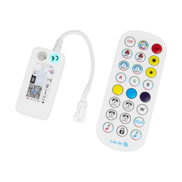 GLOBOSTAR® SP611E 73451 RF & WiFi 2.4G Ψηφιακός Pixel Addressable Controller DC 5-12-24V IP20 - RF & WiFi 2.4G & Bluetooth - SPI/TTL Protocol 2048 IC - Μ6.5 x Π3.3 x Υ1.5cm - 2 Χρόνια Εγγύηση