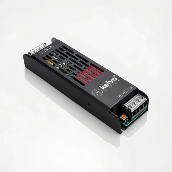 kelvo® ILUMA KLV-107-0013 Slim Τροφοδοτικό/Μετασχηματιστής Class I PELV 100W 4.1A AC 220-240V σε DC 24V IP20 - Γκρι Ανθρακί Ματ - Μ16 x Π4.8 x Υ2.8cm - 5 Χρόνια Εγγύηση