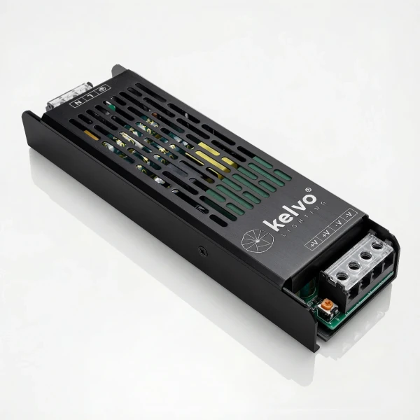 kelvo® ILUMA KLV-107-0016 Slim Τροφοδοτικό/Μετασχηματιστής Class I PELV 300W 12.5A AC 220-240V σε DC 24V IP20 - Γκρι Ανθρακί Ματ - Μ19.6 x Π5.9 x Υ2.8cm - 5 Χρόνια Εγγύηση