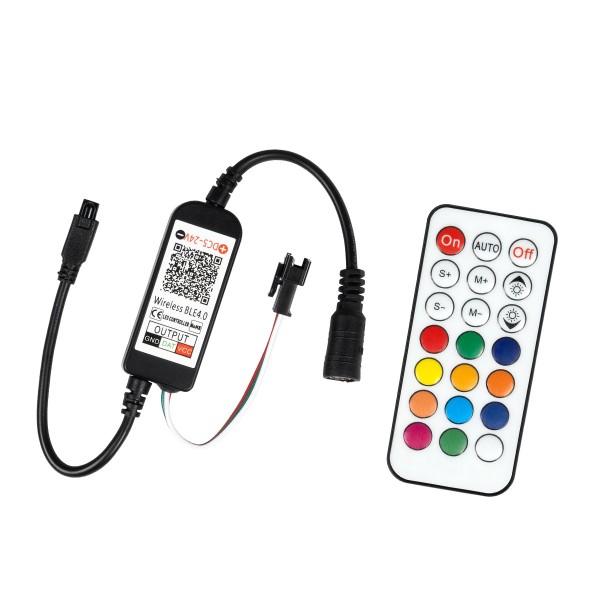 GloboStar® 73449 Ασύρματος Bluetooth LED RGBW Dream-Color Magic Digital Controller με Χειριστήριο IR για LED Digital RGBW Προϊόντα DC 5-24V Max 2048 IC