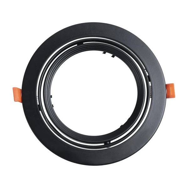 GLOBOSTAR® VITA 77851 Χωνευτή Κινούμενη Βάση για Σποτ AR111 για Ντουί GU10/GU5.3 IP20 - Μαύρο Ματ - Μ18 x Π18 x Υ4.5cm / Q16.5cm
