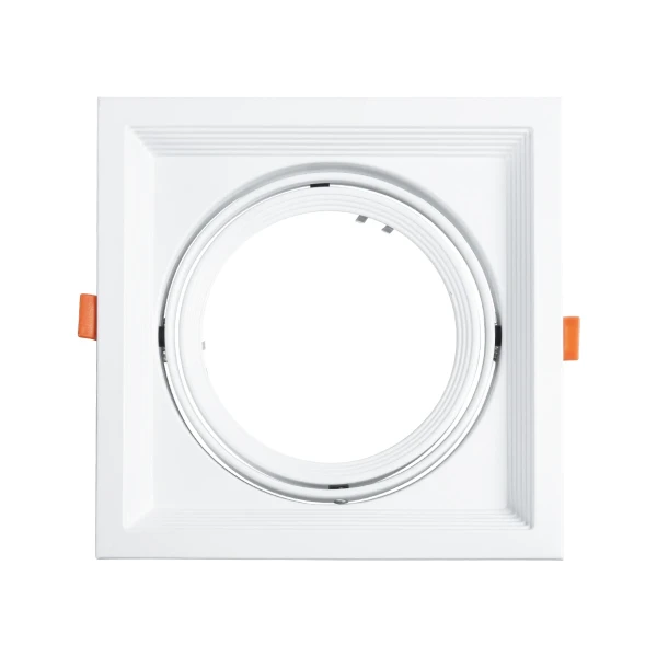 GLOBOSTAR® VITA 77852 Χωνευτή Κινούμενη Βάση για Σποτ AR111 για Ντουί GU10/GU5.3 IP20 - Λευκό - Μ18 x Π18 x Υ4.5cm / Q17.5 x 17.5cm