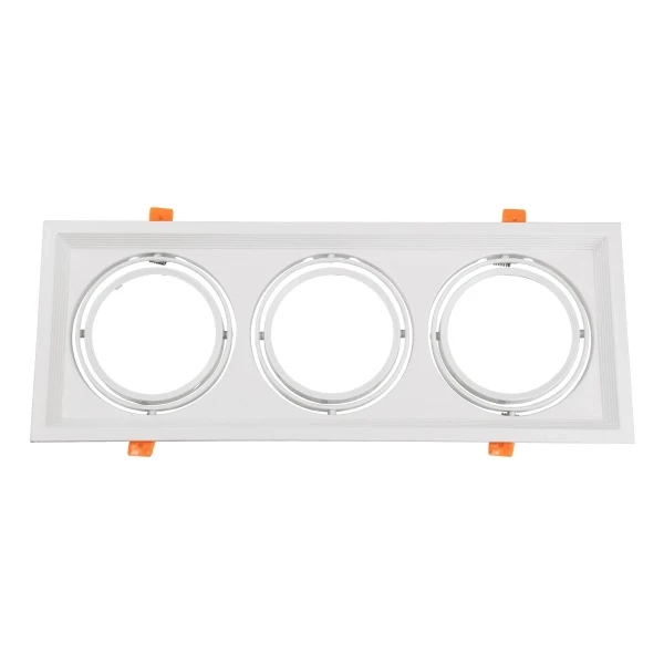 GLOBOSTAR® VITA 77856 Χωνευτή Κινούμενη Βάση για 3 x Σποτ AR111 για Ντουί GU10/GU5.3 IP20 - Λευκό - Μ48.7 x Π18 x Υ5.5cm / Q47.5 x 17cm