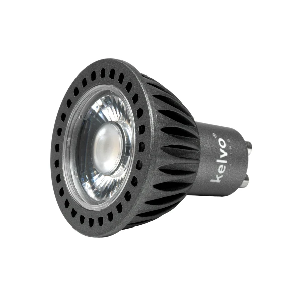 kelvo® KYRON DTW 15° KLV-103-0012 Σποτ GU10 MR16 LED 7W 770lm CRI≥90 15° AC 220-240V IP20 Θερμό Λευκό 3000K έως 1800K Dim-to-Warm Dimmable - Bridgelux COB Chip - Γκρι Ανθρακί Ματ - Μ5 x Π5 x Υ5.8cm - 3 Χρόνια Εγγύηση