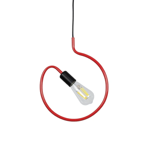 GLOBOSTAR® LIBBY 01095-1 Παιδικό Κρεμαστό Φωτιστικό Οροφής με Ντουί 1 x E27 AC 220-240V IP20 - Κόκκινο - Μ28 x Π28 x Υ16cm