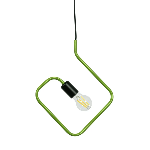 GLOBOSTAR® LIBBY 01096-1 Παιδικό Κρεμαστό Φωτιστικό Οροφής με Ντουί 1 x E27 AC 220-240V IP20 - Πράσινο & Μαύρο - Μ31 x Π31 x Υ16cm