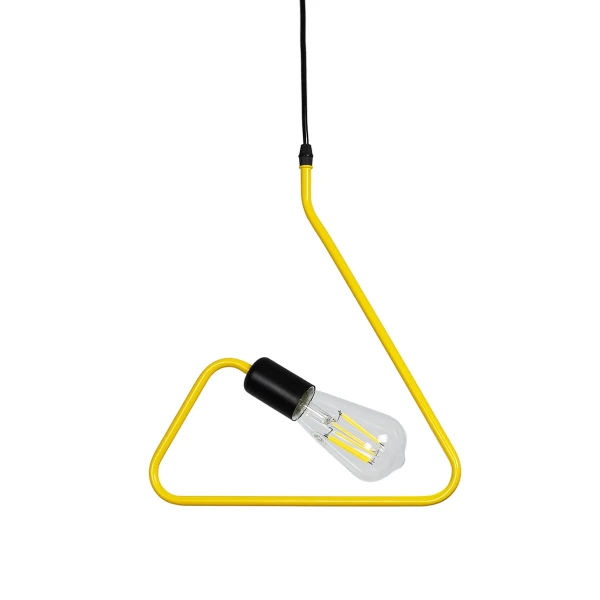 GloboStar® LIBBY 01097-1 Παιδικό Κρεμαστό Φωτιστικό Γεωμετρικό Σχήμα Μονόφωτο 1 x E27 IP20 Κίτρινο Μέταλλο - Μ31 x Π31 x Υ16cm