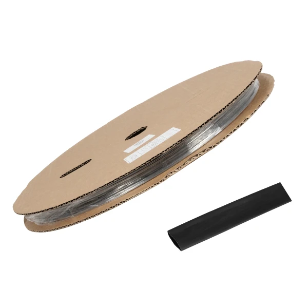 GLOBOSTAR® SHRINKTUBE 79818 Θερμοσυστελλόμενο Μακαρόνι Στεγανοποίησης για Neon Flex LED Αδιάβροχο IP65 - Μαύρο Ματ - Μ10000 x Π1 x Υ1cm/Π1 x Υ1cm - Ρολό 100 Μέτρων