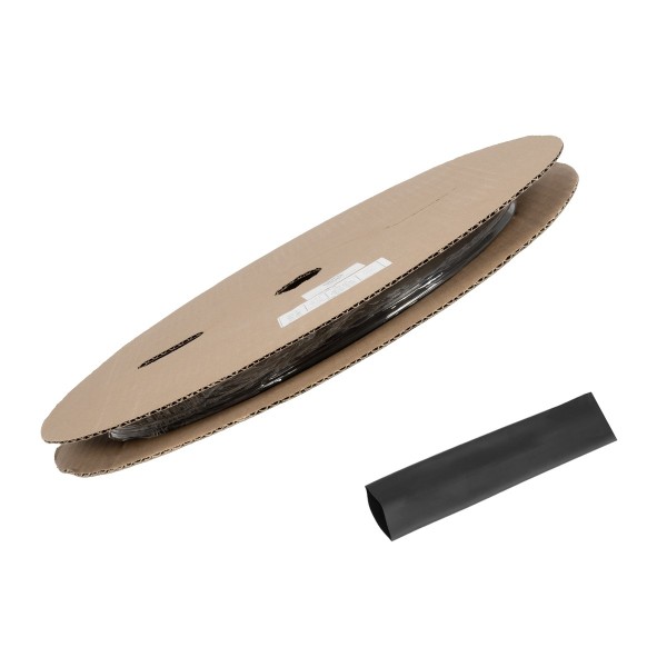 GLOBOSTAR® SHRINKTUBE 79820 Θερμοσυστελλόμενο Μακαρόνι Στεγανοποίησης για Neon Flex LED Αδιάβροχο IP65 - Μαύρο Ματ - Μ10000 x Π1.4 x Υ1.4cm/Π1 x Υ1cm - Ρολό 100 Μέτρων