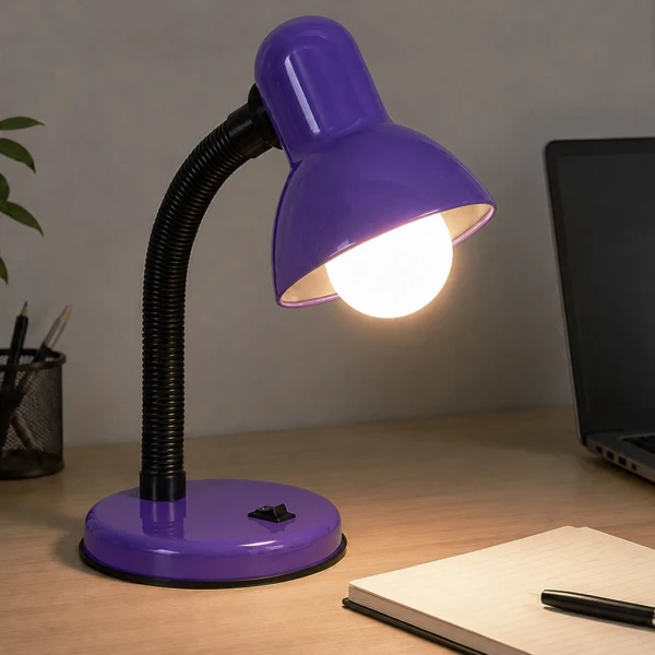 GLOBOSTAR® STUDENT GLB-102-0014 Μοντέρνο Επιτραπέζιο Φωτιστικό Πορτατίφ με Ντουί 1 x E27 AC 220-240V IP20 - Μωβ & Μαύρο - Μ14 x Π14 x Υ32cm