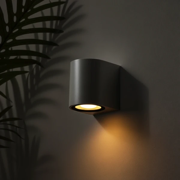 kelvo® MURANO KLV-101-0013 Φωτιστικό Τοίχου / Απλίκα για Λάμπα MR16 με Ντουί GU10 AC 220-240V Αδιάβροχο IP65 - Γκρι Ανθρακί Ματ - Μ8 x Π8 x Υ7cm