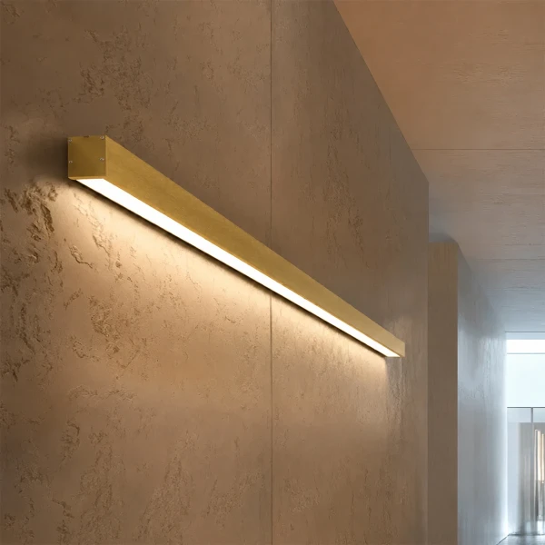 kelvo® ORION KLV-101-0364-V3 Γραμμικό Φωτιστικό Τοίχου / Απλίκα LED 72W 7200lm 120° AC 220-240V IP20 Ρυθμιζόμενο Λευκό CCT με Χειριστήριο από 2700K έως 6000K Dimmable - Lumileds SMD Chip - Χρυσό Πλατίνα - Μ120 x Π5 x Υ7.5cm - 3 Χρόνια Εγγύηση